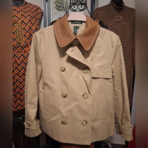 Ralph Lauren Beige Double-Breasted Pea Coat